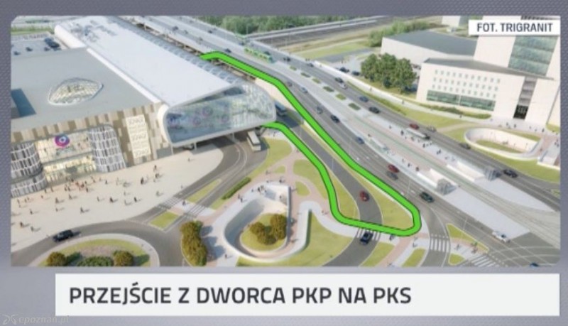 Przejście pomiędzy dworcami jest obecnie dłuższe o 400 m