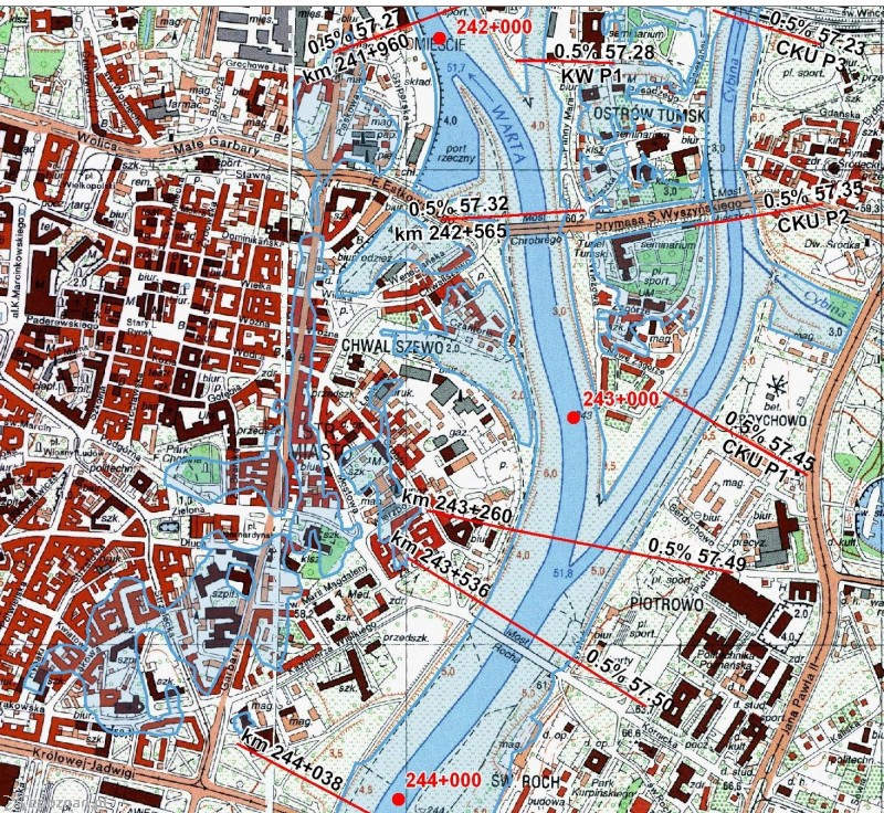 Studium zagrożenia powodziowego dla Poznania przy poziomie wody w Warcie przekraczającym 8 metrów | fot. RZGW w Poznaniu