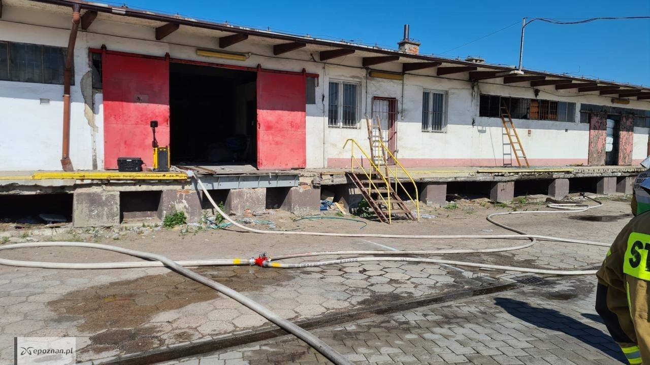 Pożar magazynów przy ul. Fabrycznej w Lesznie. | fot. OSP Leszno-Gronowo